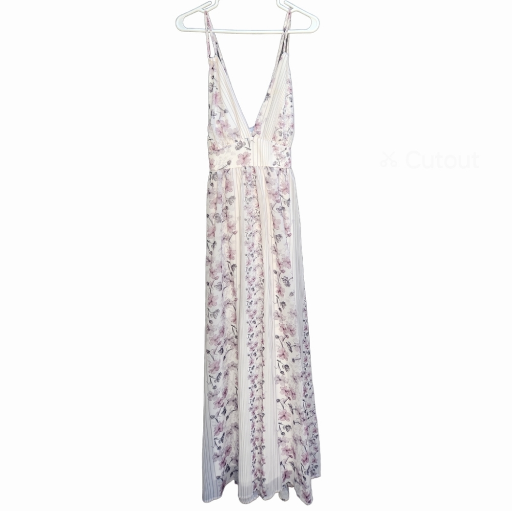 NWOT Floral Sheer Maxi Dress Size L